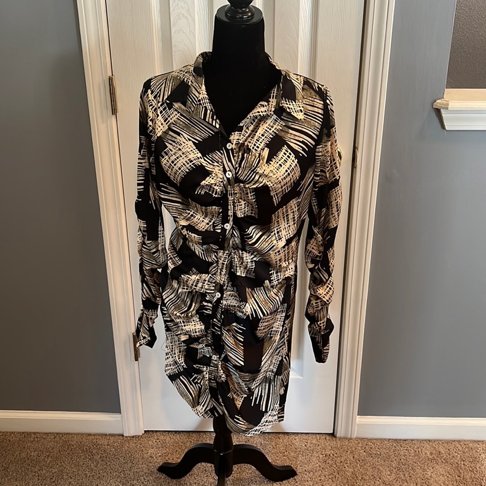 Cute ruched shirt dress